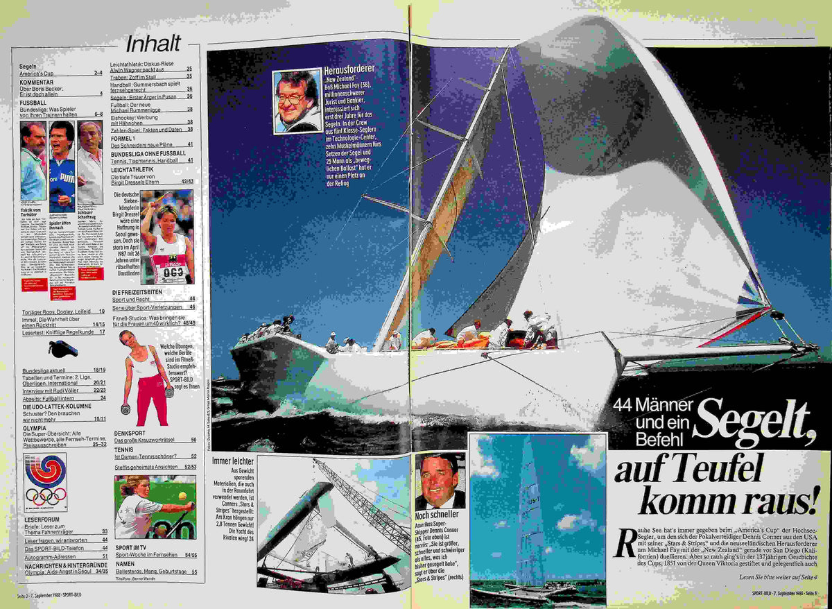 Inhaltsverzeichnis Sport Bild 37/1988