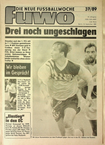 Fuwo Fussballwoche 37/1989
