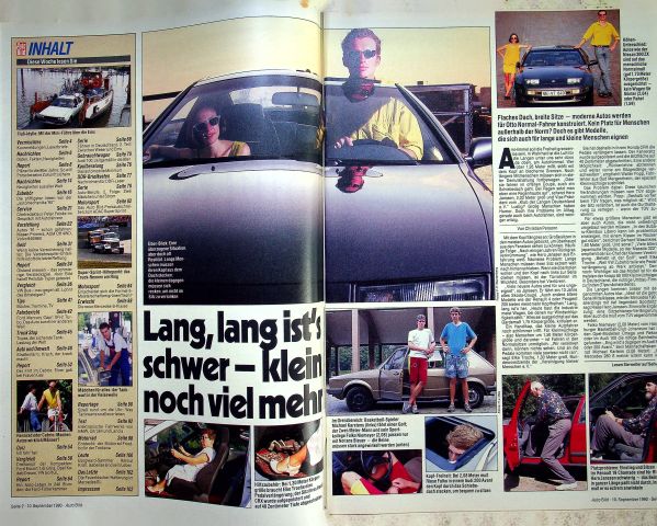 Inhaltsverzeichnis Auto Bild 37/1990