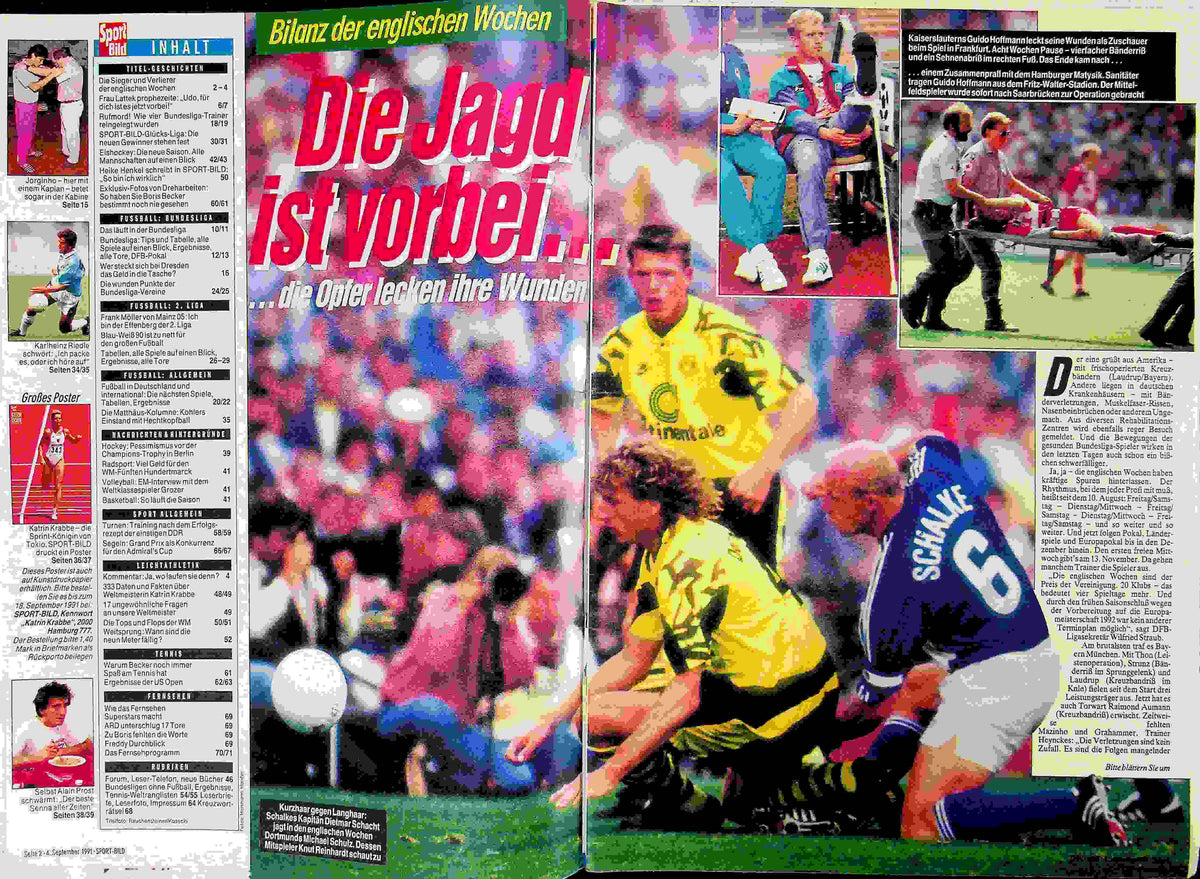 Inhaltsverzeichnis Sport Bild 37/1991