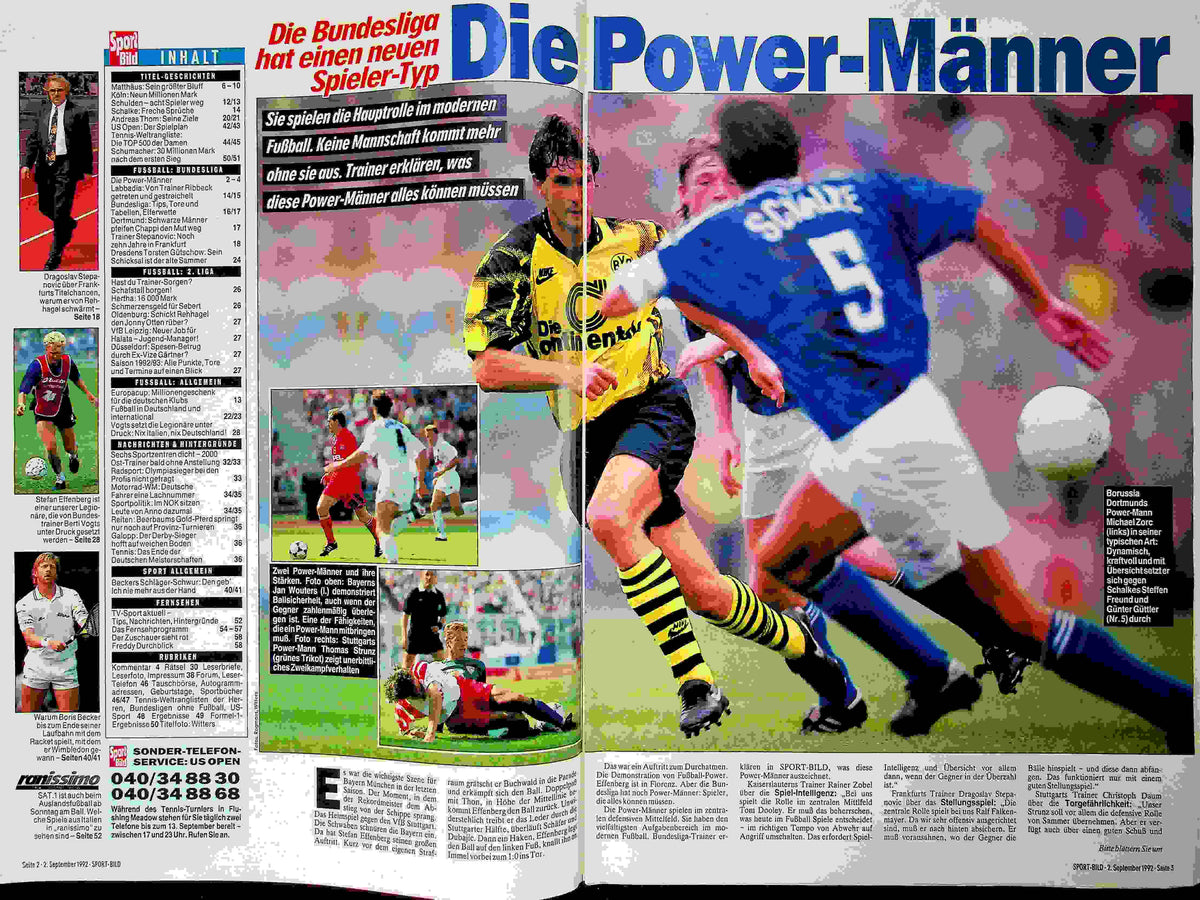 Inhaltsverzeichnis Sport Bild 37/1992