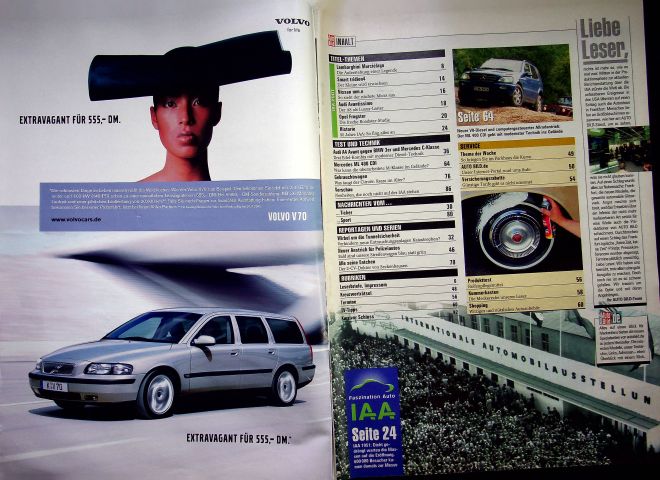 Inhaltsverzeichnis Auto Bild 37/2001