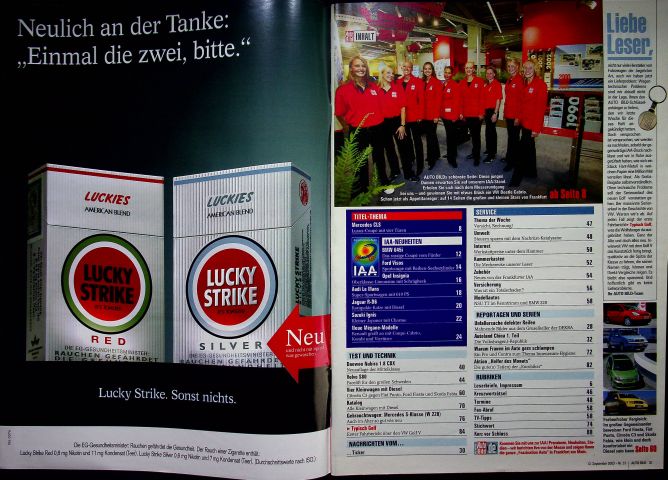 Inhaltsverzeichnis Auto Bild 37/2003