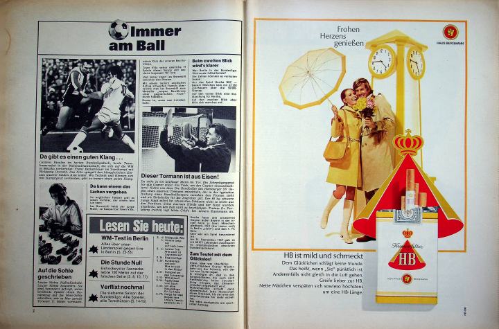 Inhaltsverzeichnis Kicker 38/1970