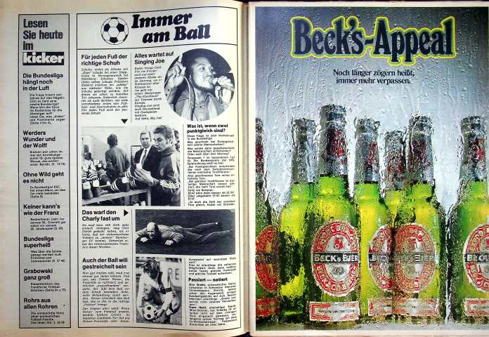 Inhaltsverzeichnis Kicker 38/1971