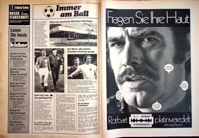 Inhaltsverzeichnis Kicker 38/1972