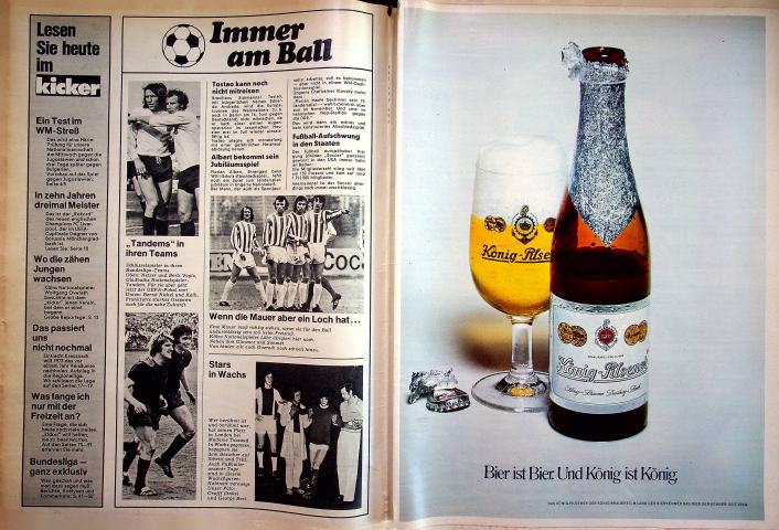 Inhaltsverzeichnis Kicker 38/1973