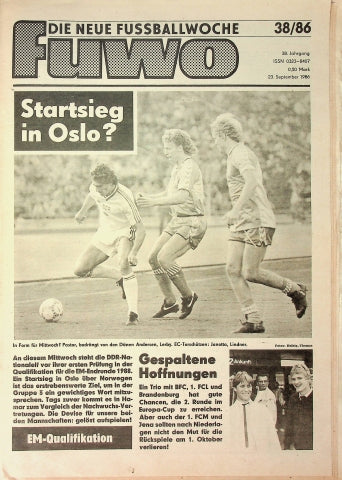 Fuwo Fussballwoche 38/1986