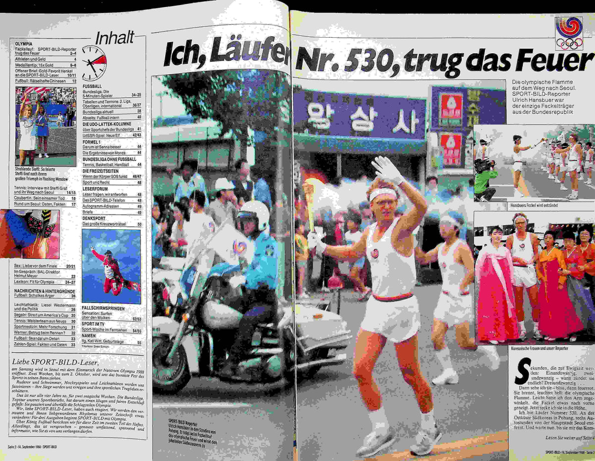 Inhaltsverzeichnis Sport Bild 38/1988