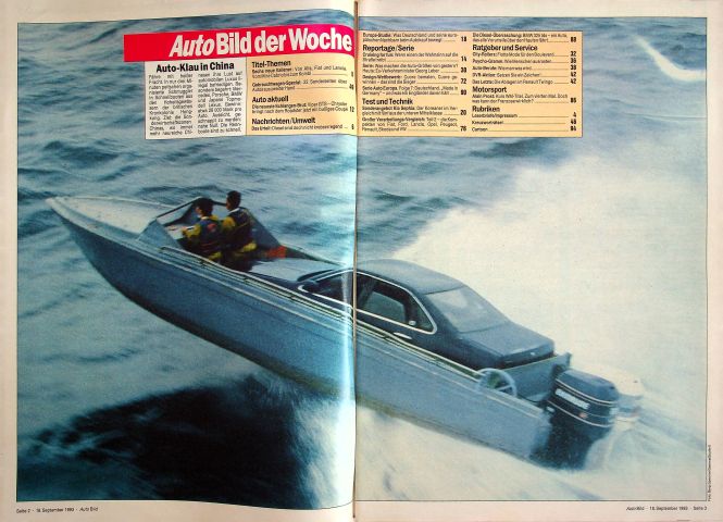 Inhaltsverzeichnis Auto Bild 38/1993