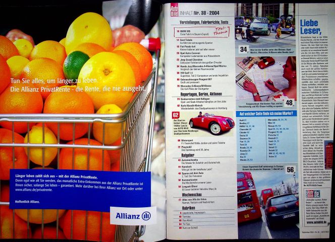 Inhaltsverzeichnis Auto Bild 38/2004