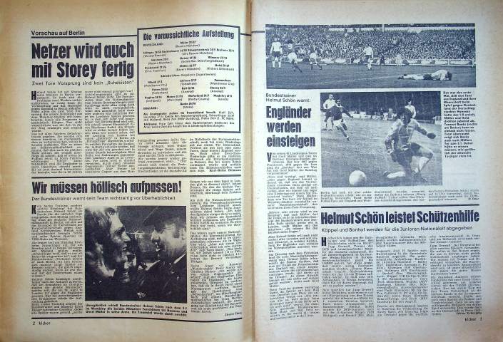 Inhaltsverzeichnis Kicker 39/1972