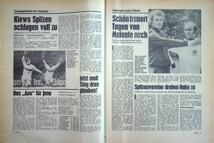 Inhaltsverzeichnis Kicker 39/1975