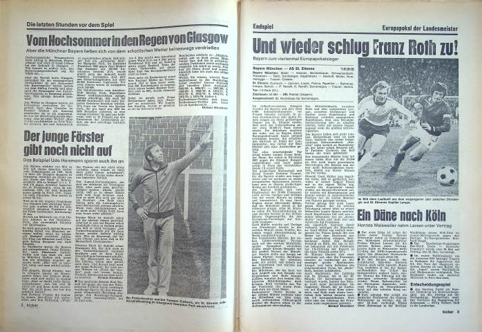 Inhaltsverzeichnis Kicker 39/1976