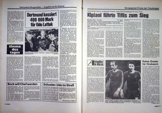 Inhaltsverzeichnis Kicker 39/1981