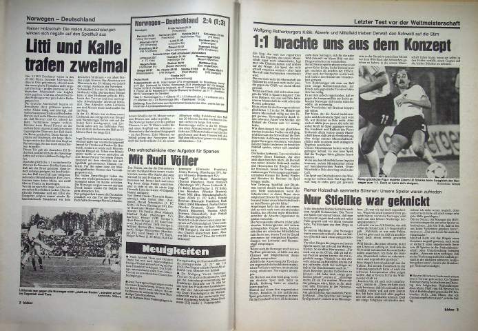 Inhaltsverzeichnis Kicker 39/1982