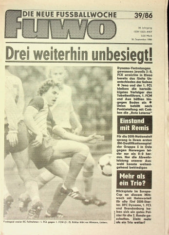 Fuwo Fussballwoche 39/1986