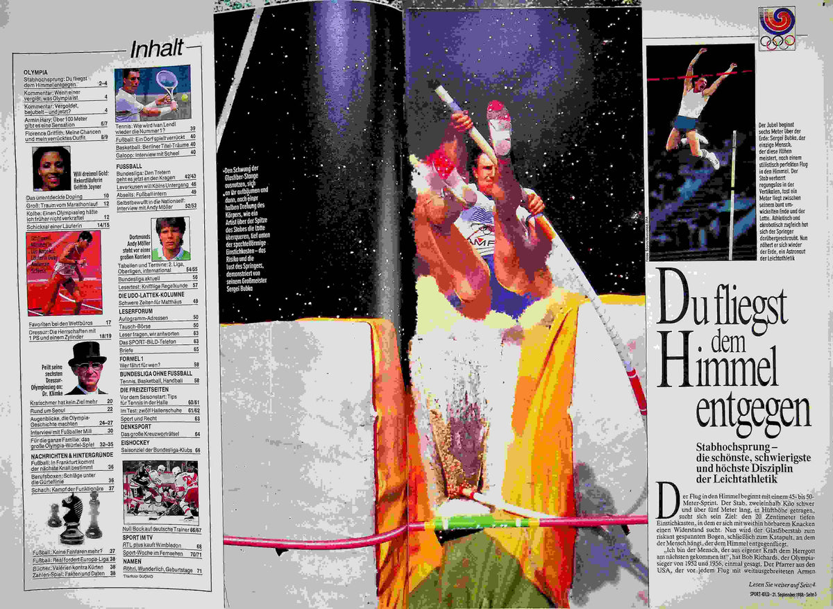 Inhaltsverzeichnis Sport Bild 39/1988