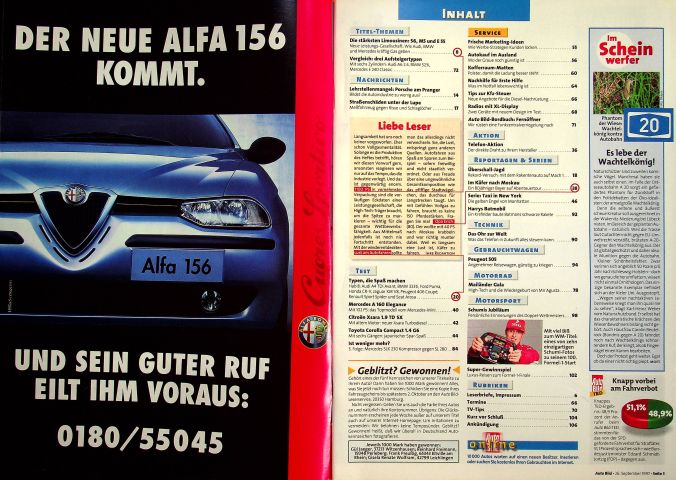 Inhaltsverzeichnis Auto Bild 39/1997