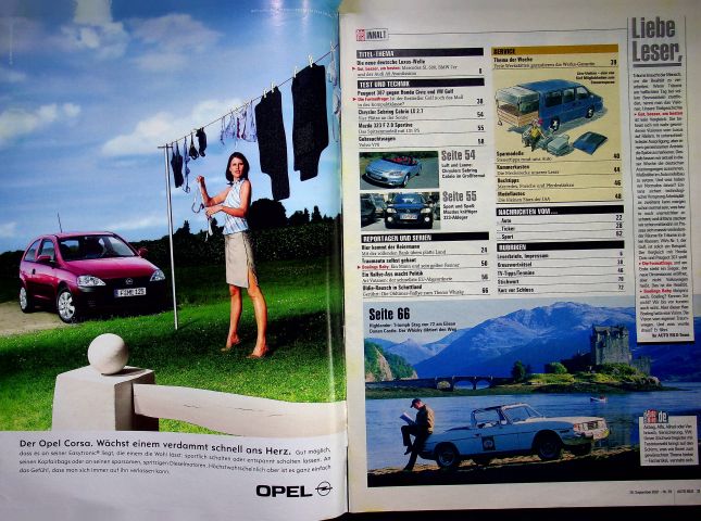 Inhaltsverzeichnis Auto Bild 39/2001