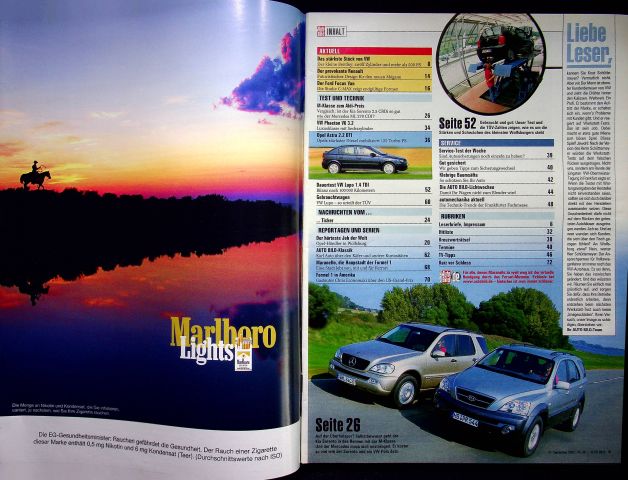 Inhaltsverzeichnis Auto Bild 39/2002