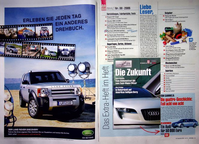 Inhaltsverzeichnis Auto Bild 39/2005