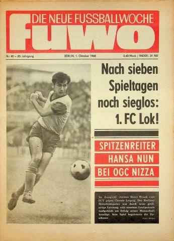 Fuwo Fussballwoche 40/1968