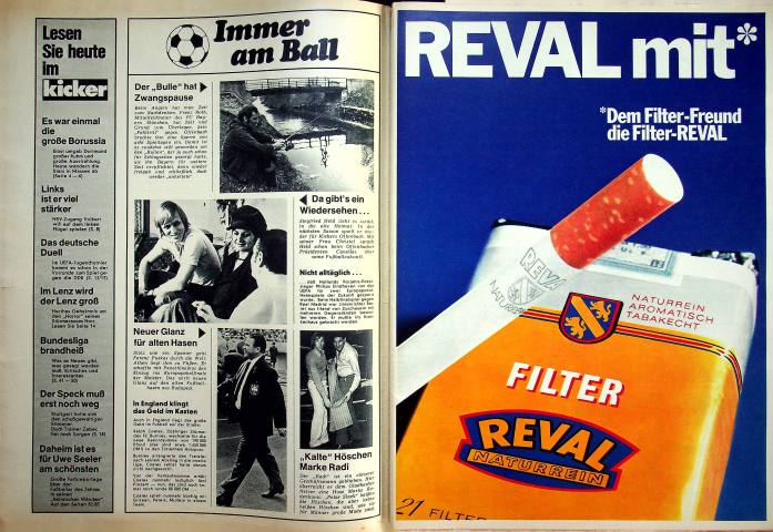 Inhaltsverzeichnis Kicker 40/1971
