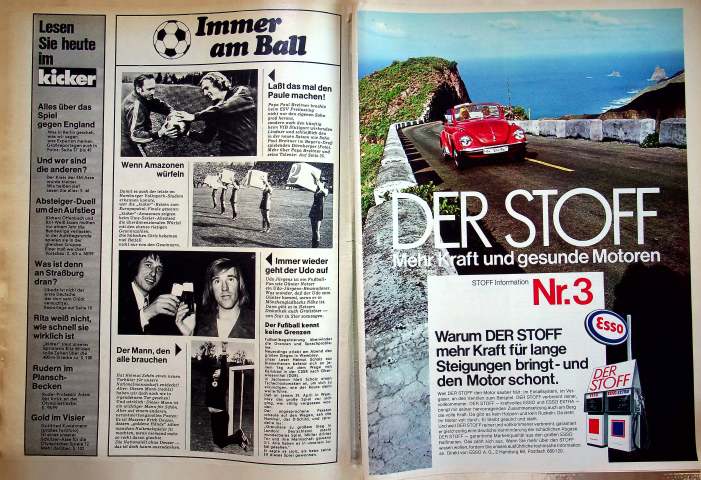 Inhaltsverzeichnis Kicker 40/1972