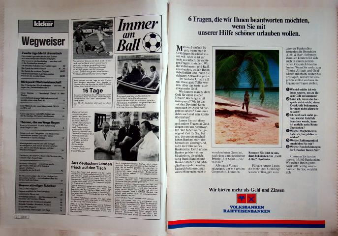 Inhaltsverzeichnis Kicker 40/1978