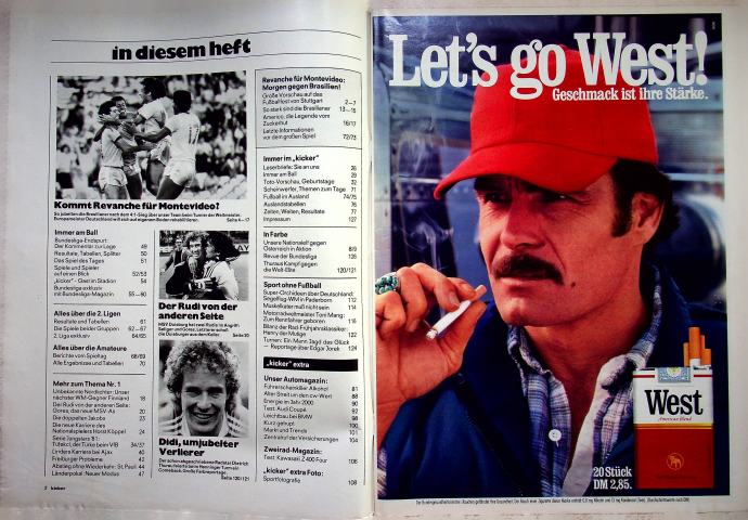 Inhaltsverzeichnis Kicker 40/1981