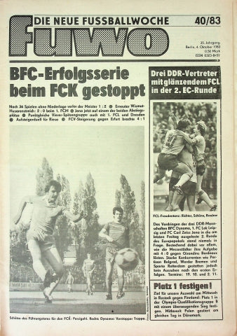 Fuwo Fussballwoche 40/1983