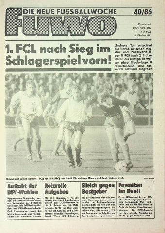 Fuwo Fussballwoche 40/1986