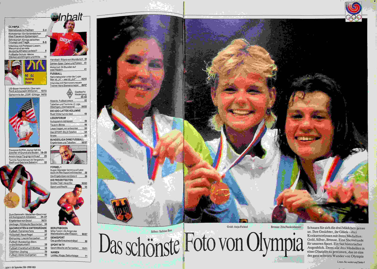 Inhaltsverzeichnis Sport Bild 40/1988