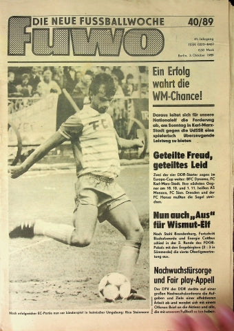Fuwo Fussballwoche 40/1989