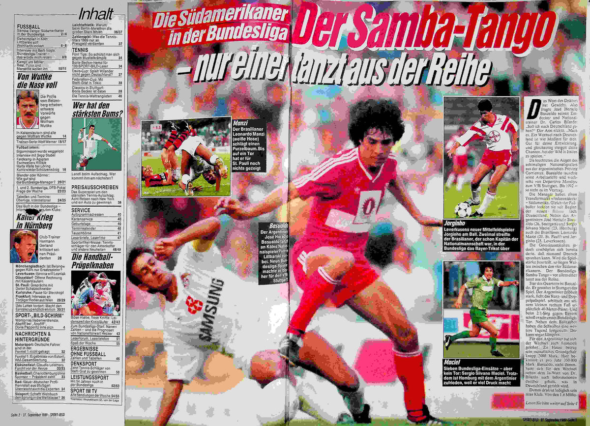 Inhaltsverzeichnis Sport Bild 40/1989