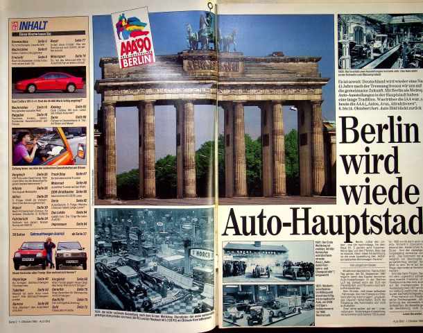 Inhaltsverzeichnis Auto Bild 40/1990