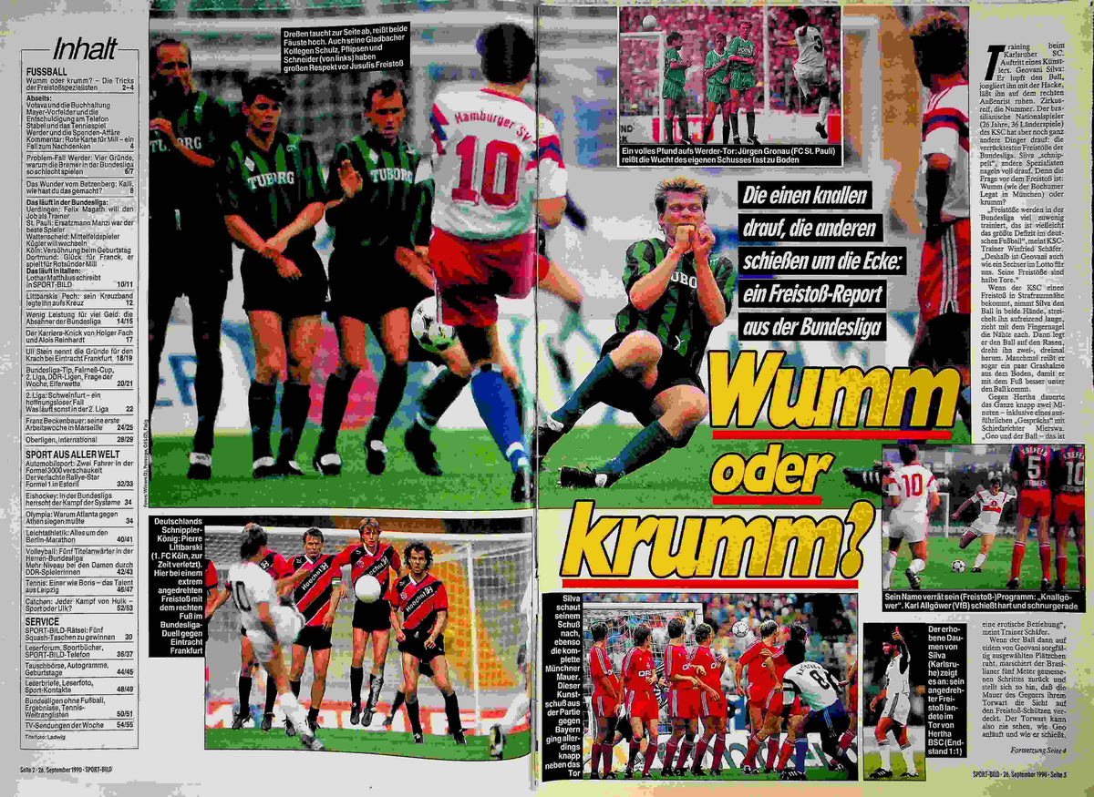 Inhaltsverzeichnis Sport Bild 40/1990