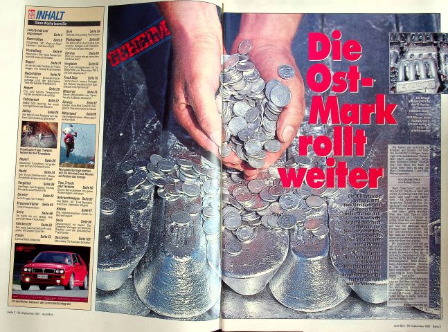Inhaltsverzeichnis Auto Bild 40/1991