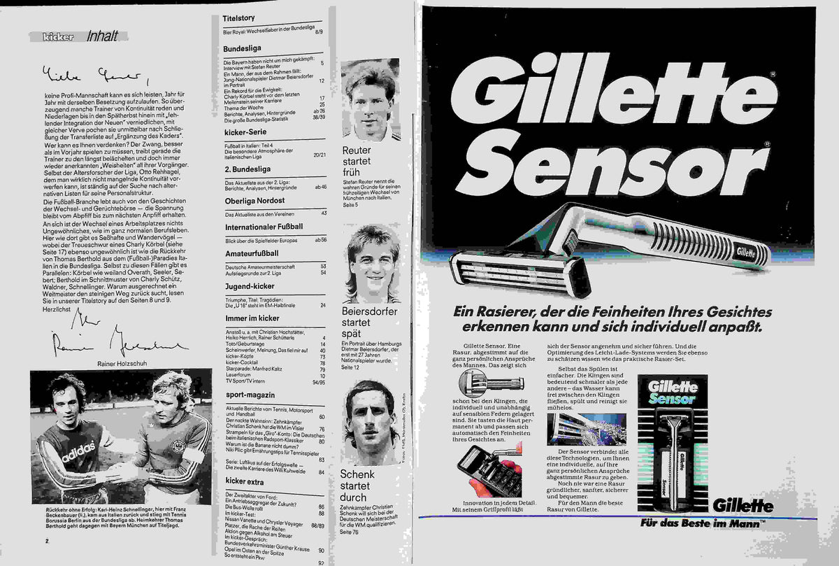 Inhaltsverzeichnis Kicker 40/1991
