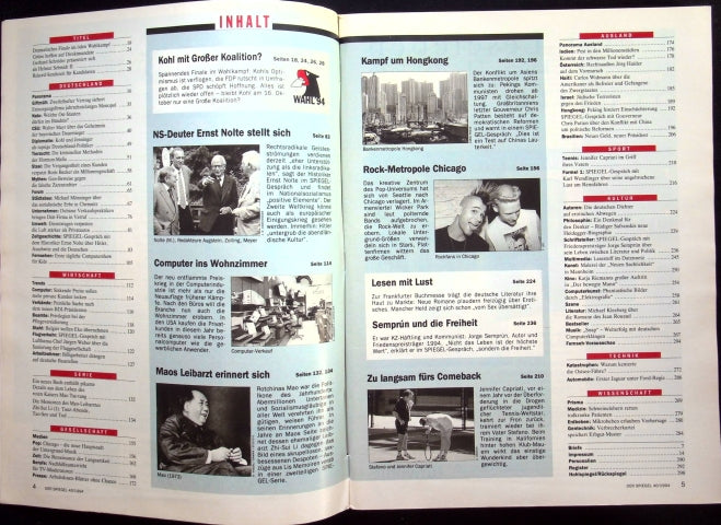 Inhaltsverzeichnis Spiegel 40/1994