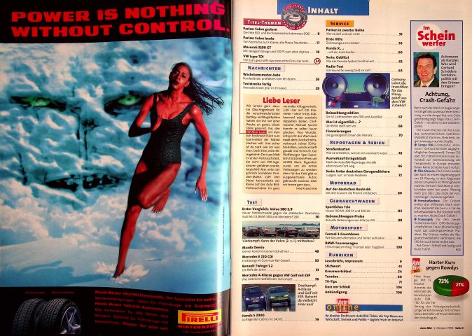Inhaltsverzeichnis Auto Bild 40/1998