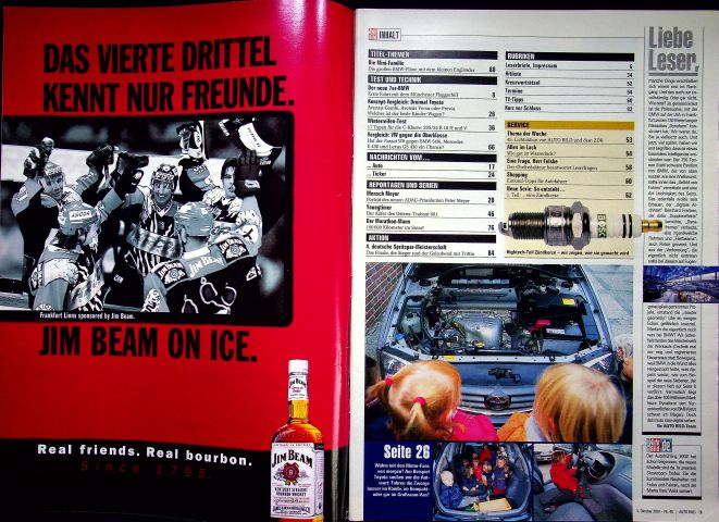 Inhaltsverzeichnis Auto Bild 40/2001