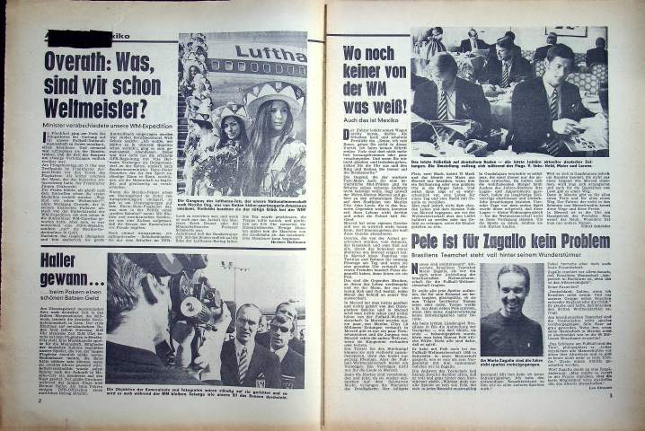 Inhaltsverzeichnis Kicker 41/1970