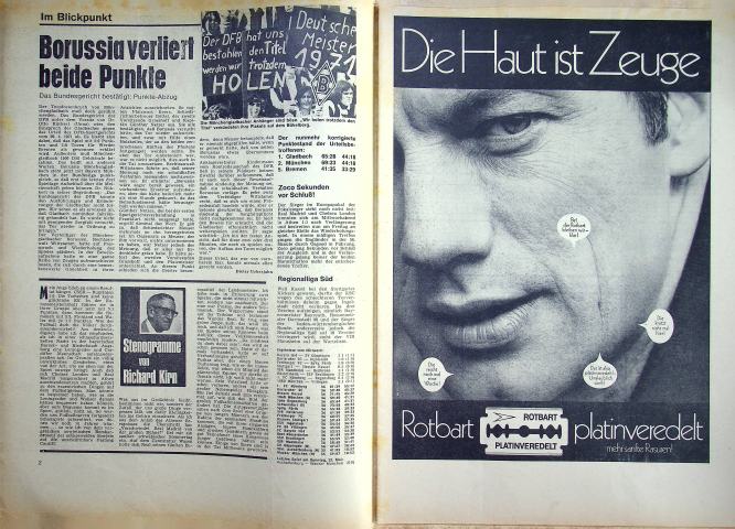 Inhaltsverzeichnis Kicker 41/1971