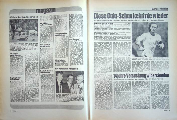 Inhaltsverzeichnis Kicker 41/1977