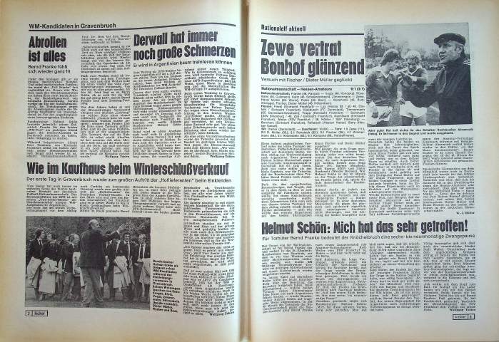 Inhaltsverzeichnis Kicker 41/1978