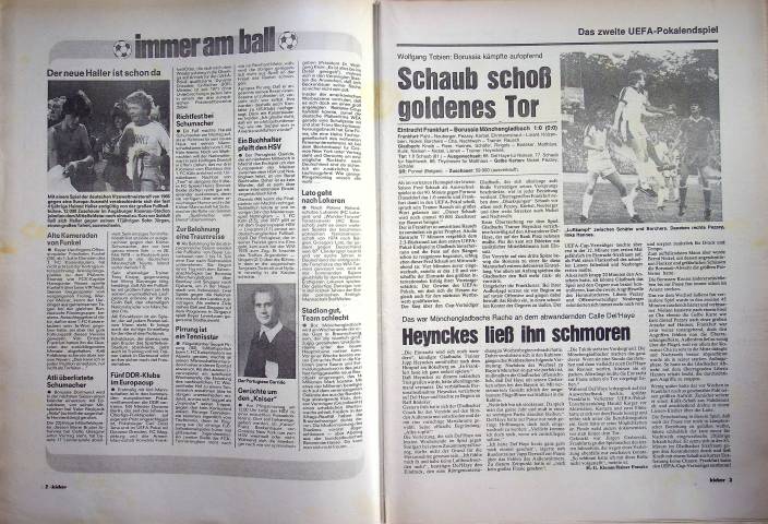 Inhaltsverzeichnis Kicker 41/1980