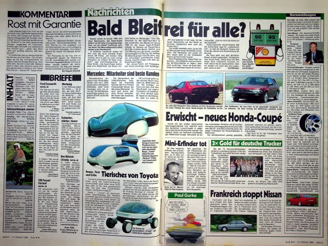 Inhaltsverzeichnis Auto Bild 41/1988