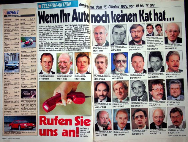 Inhaltsverzeichnis Auto Bild 41/1989